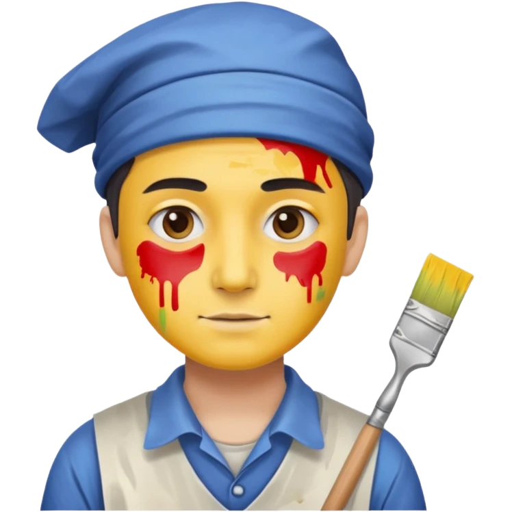 Painter with Paint Stained Face emoji