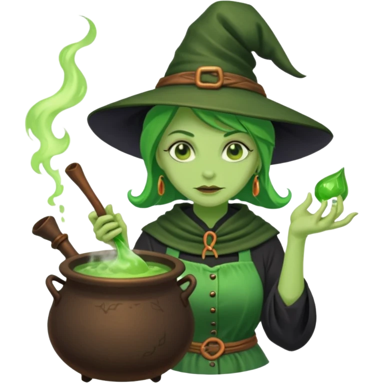 green witch cooking potion emoji