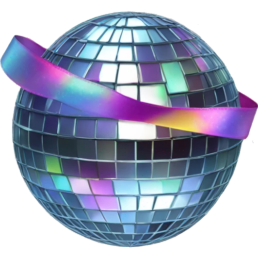 disco ball with ribbon on top emoji