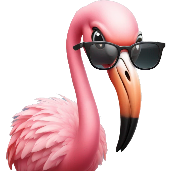 Flamingo with glasses  emoji