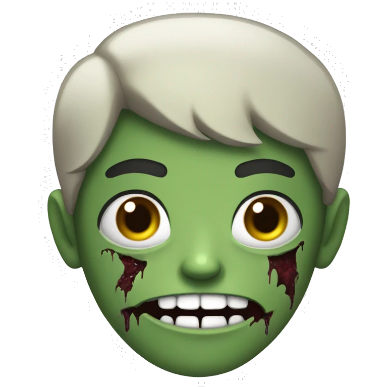 teen boy zombie with dark hair and white shirt emoji