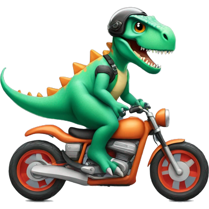 Dinosaur riding a motorcycle  emoji