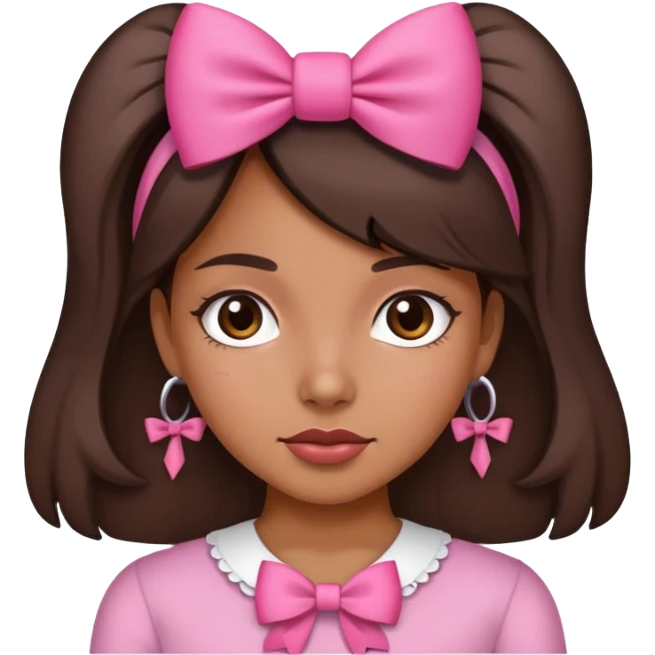 latina girl with pink bow emoji