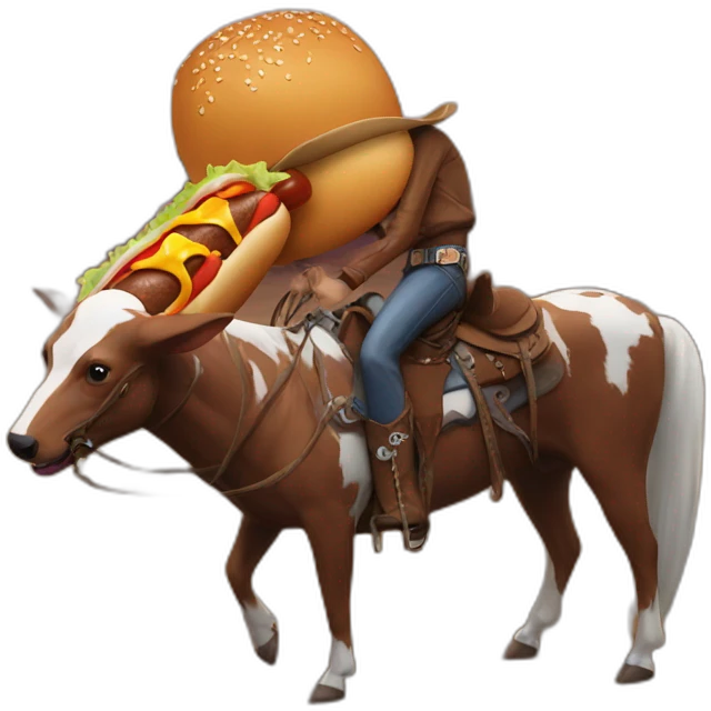 Cowboy-with-hotdog emoji