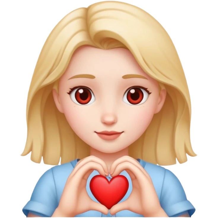 Girl showing heart with the hands emoji