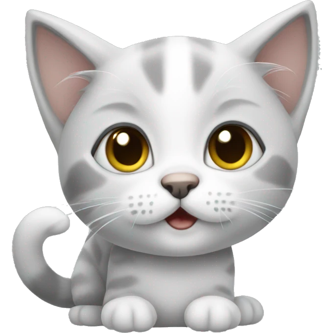 White and grey kitten emoji