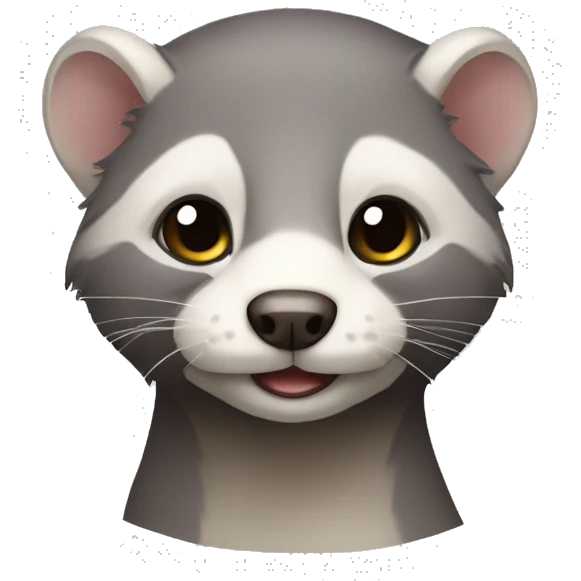 Male old ish ferret with grey fur and kind eyes emoji