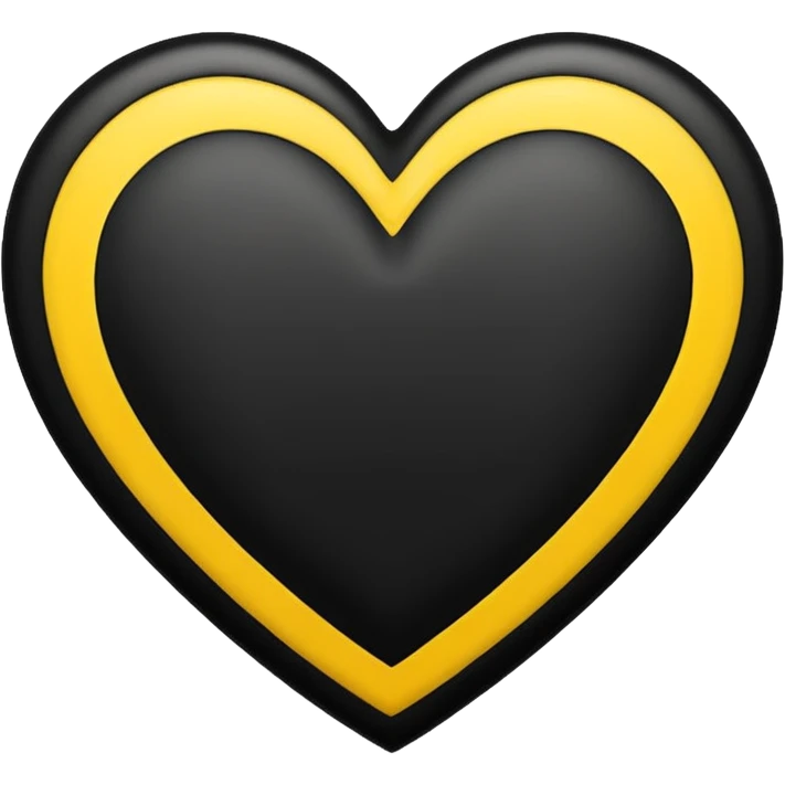Black with vertical yellow stripe middle dashed inside black heart

 emoji