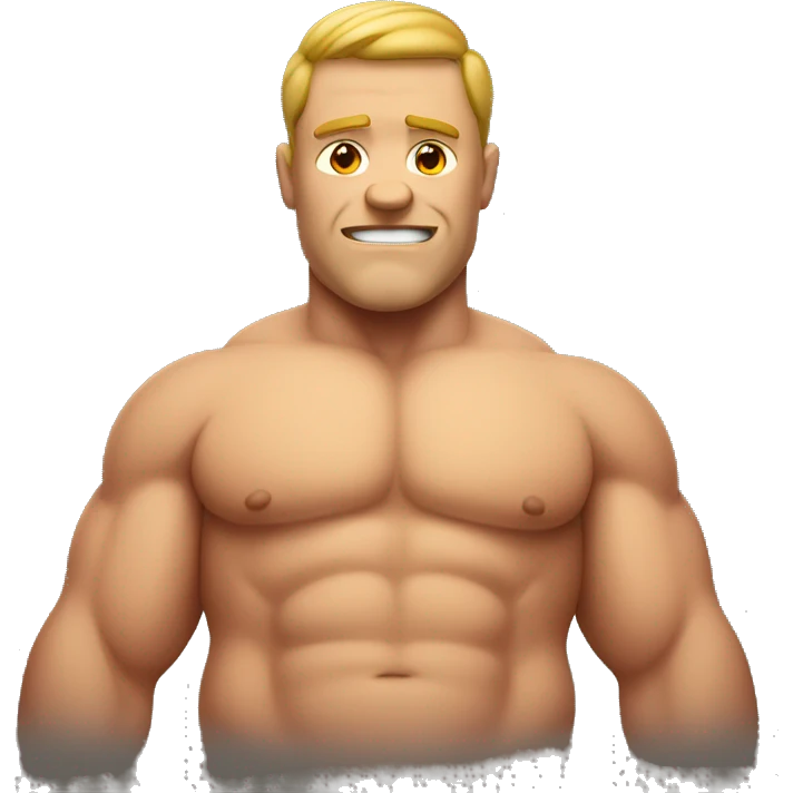 Muscular but fat man emoji