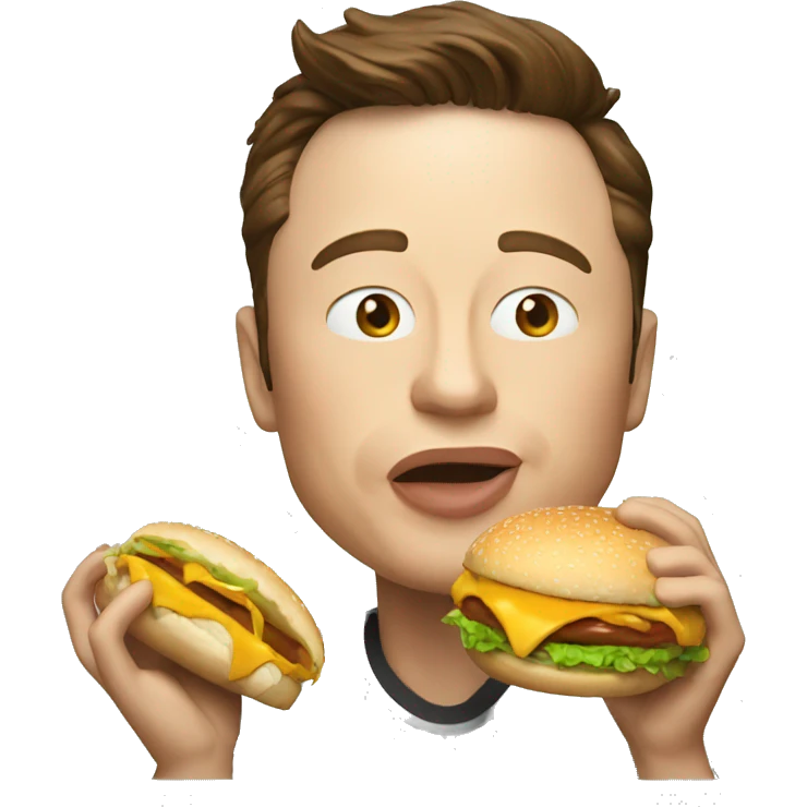 elon musk  eating burger emoji
