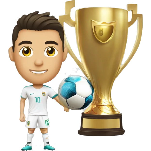 CRISTIANO RONALDO CON UNA COPA DEL MUNDO  emoji