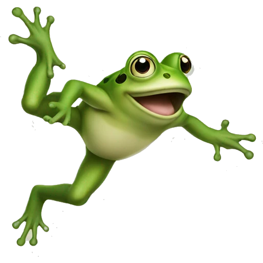 Frog jumping emoji