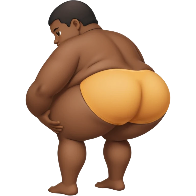 Cartoon chubby black ass bent over emoji