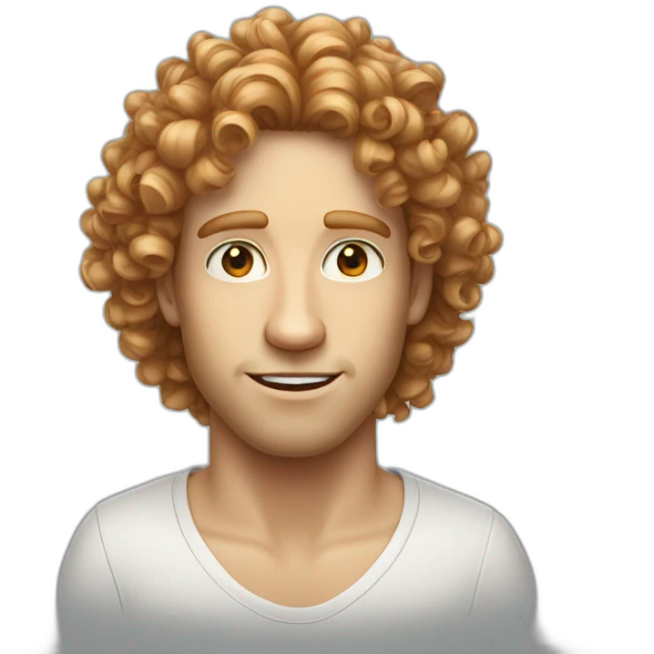 long hair red curly white dude emoji