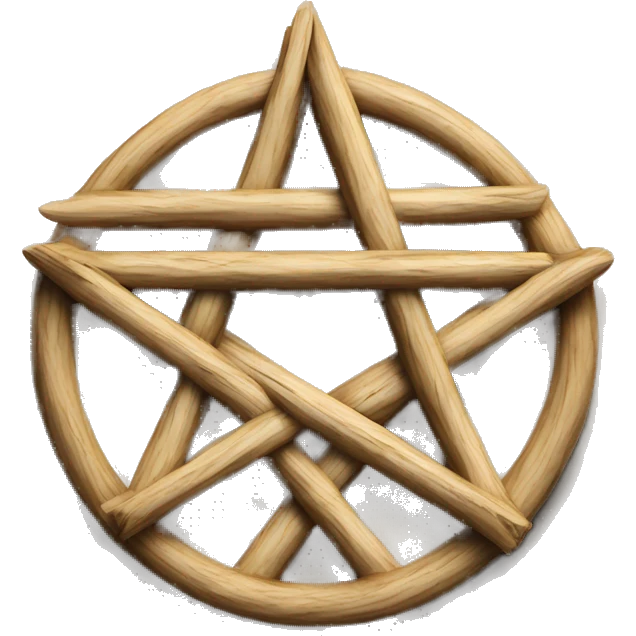 Pentagram made from wooden sticks  emoji