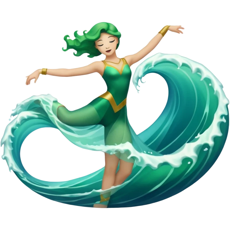 green wave dancer emoji