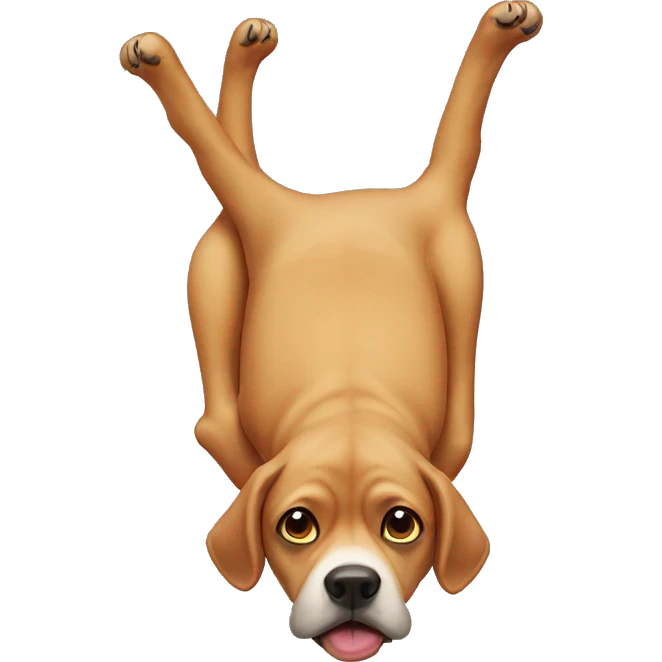 Upside down dog emoji