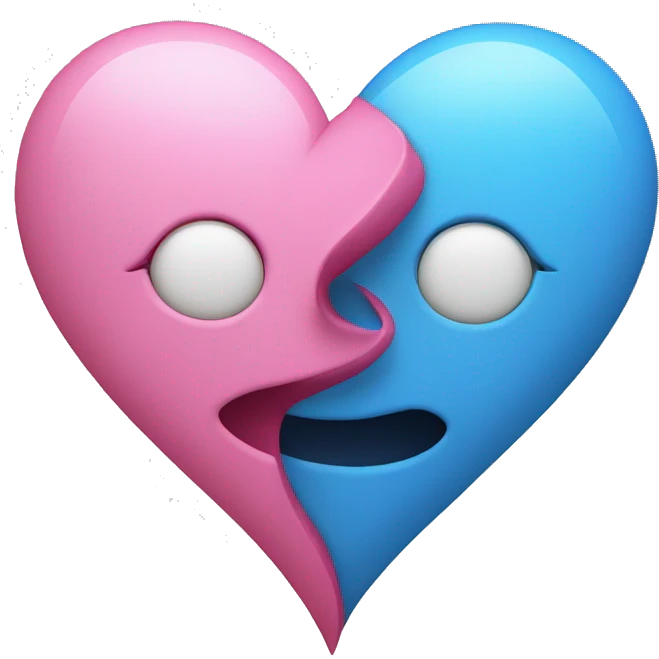 Blue and pink heart together  emoji