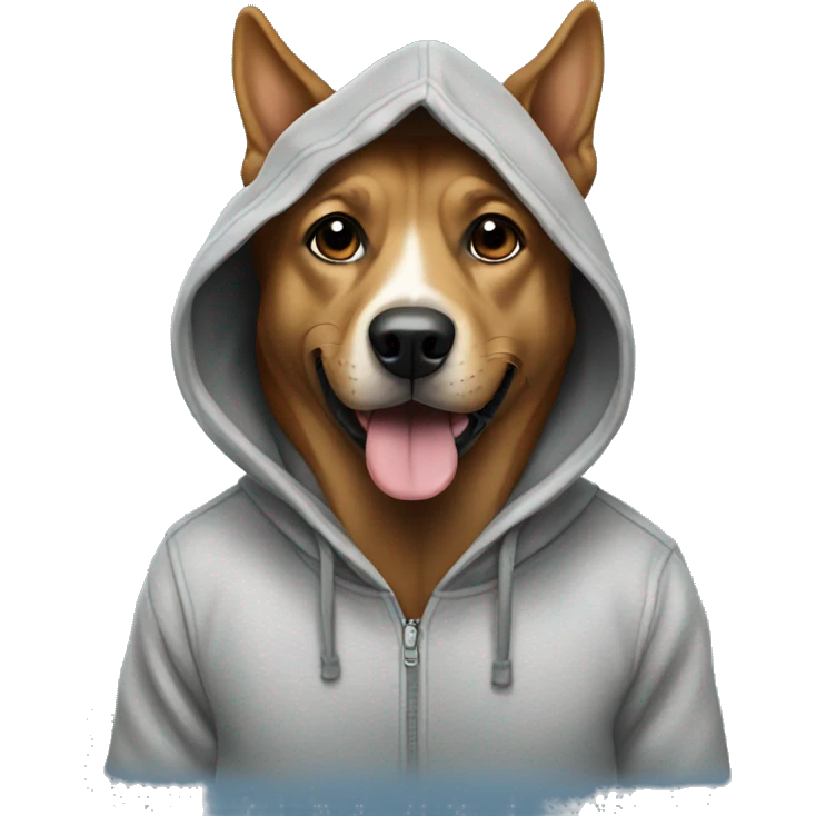 Dog wearing hoodie emoji