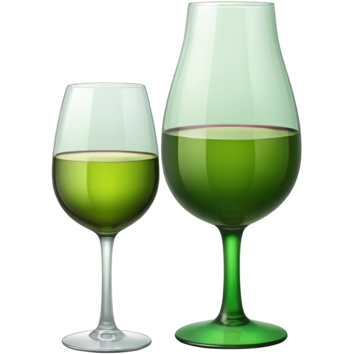 Bottle of wine glass green emoji