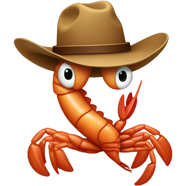 Shrimp wearing a cowboy hat emoji