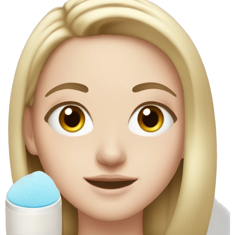 White girl doing skincare  emoji