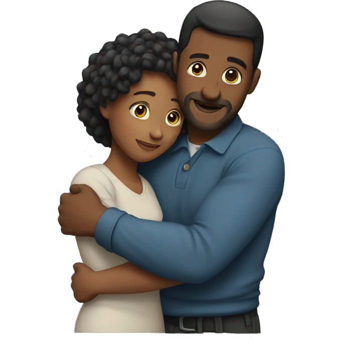 Man and woman hugging tight  emoji