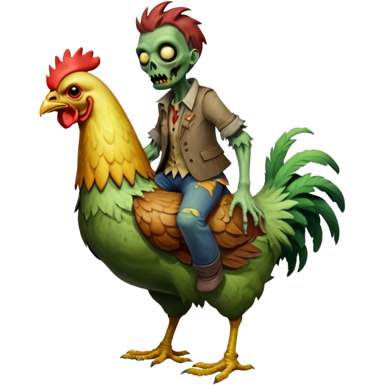 Zombie riding a chicken emoji