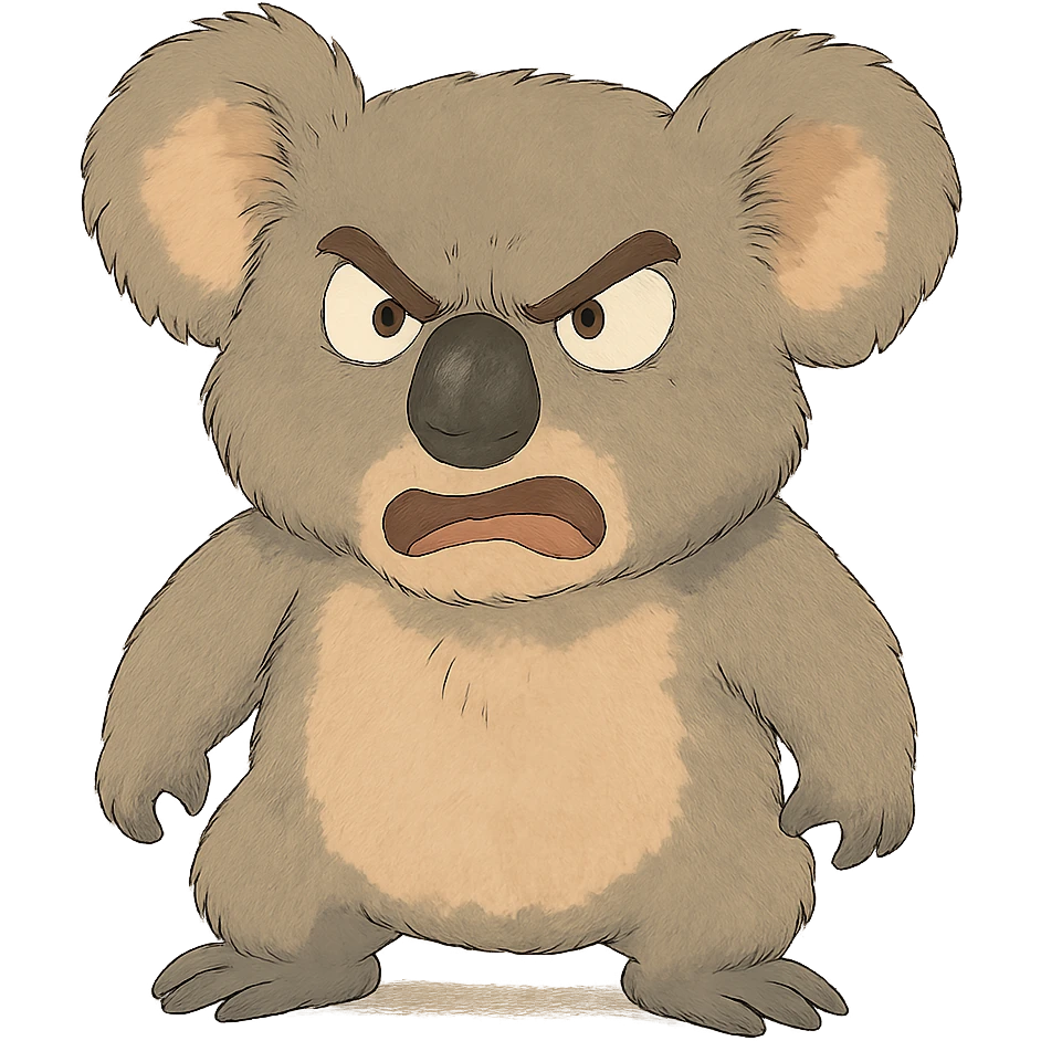 angry koala in ghibli style emoji