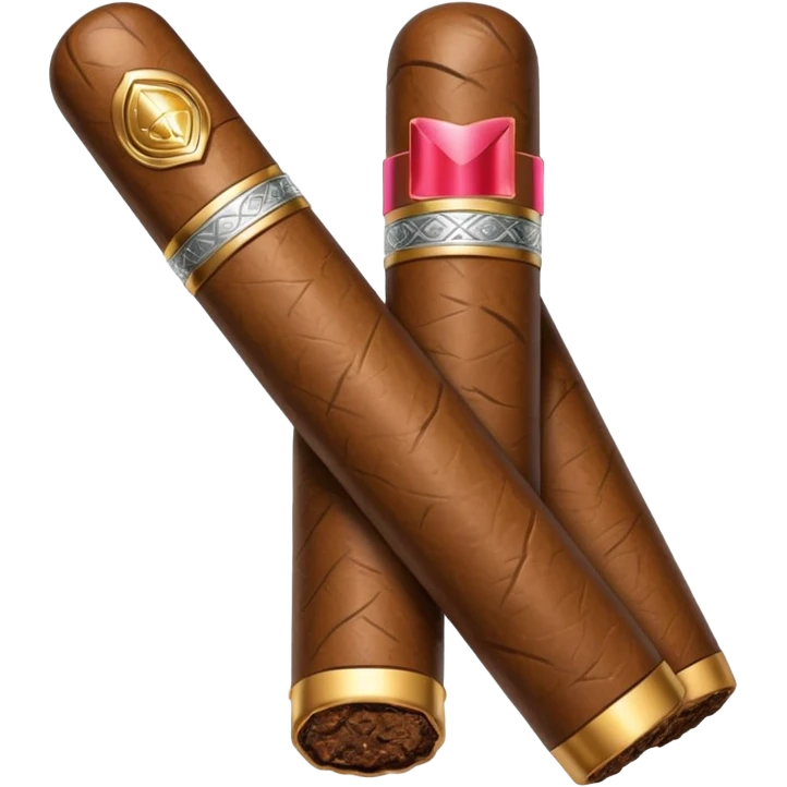 A luxury cigar emoji made of silver chrome, smooth metallic texture, minimal shape, glossy reflections, rich swag aesthetic, iOS emoji style, centered, clean white background emoji