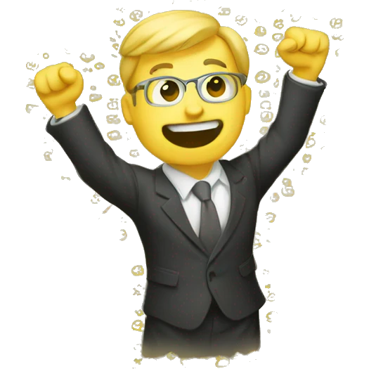 An escalating graphic, representing succes emoji