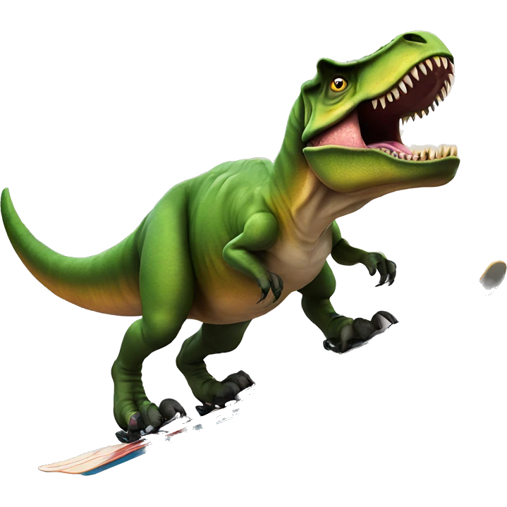 t rex on ski emoji