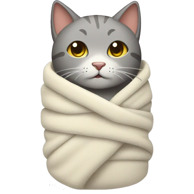 cat wrapped in a wet towel emoji