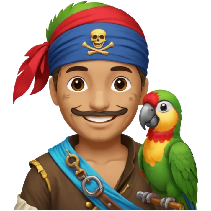 pirate and parrot emoji