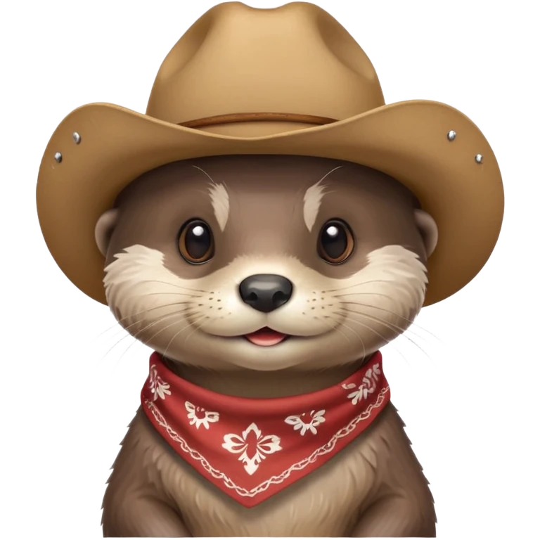 cute otter wearing cowboy hat and bandana emoji