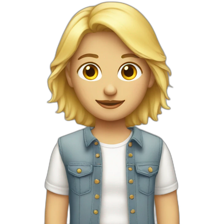 jeune blond avec pull et chemise emoji