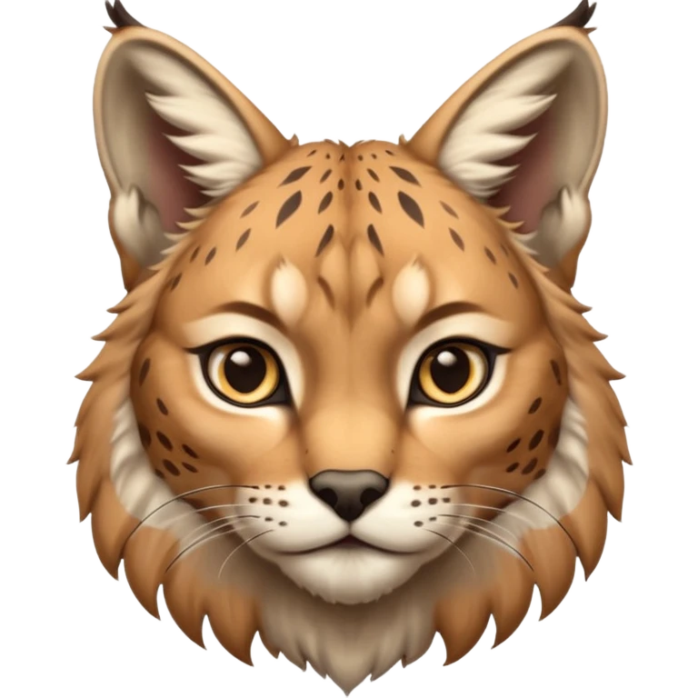A high-resolution photo-realistic digital illustration of a majestic youg lynx, chest upward  emoji