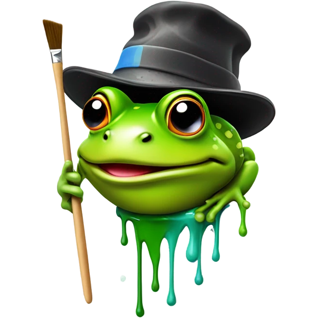 frog head painter emoji