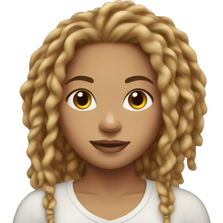 Light skinned girl long light brown locs emoji