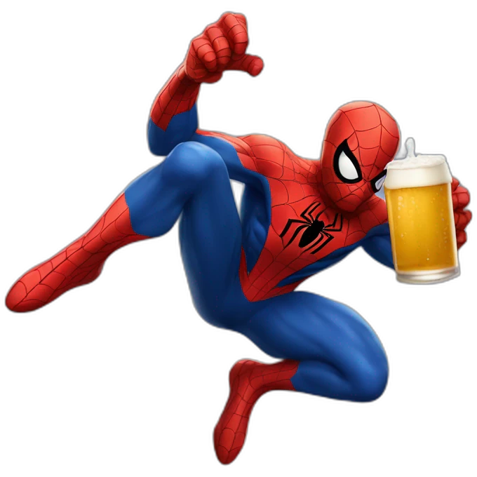 Spider-Man drink beer emoji