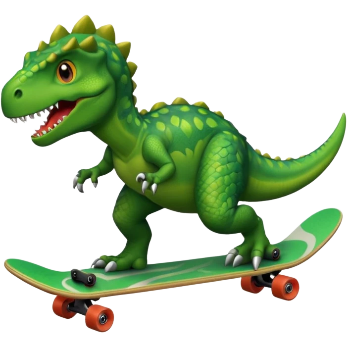 Dinosaur on a skateboard emoji