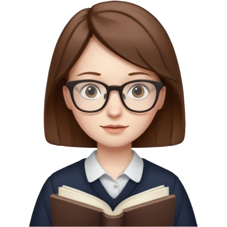 statistical avatar that make inferences with glasses and statistical book emoji
