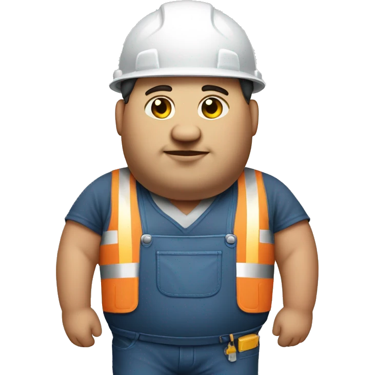 fat constructon worker emoji