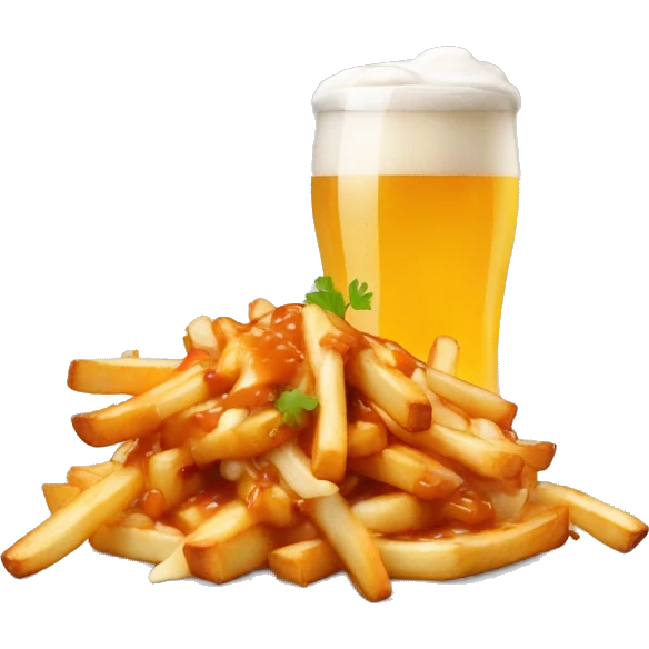 poutine avec une bière emoji