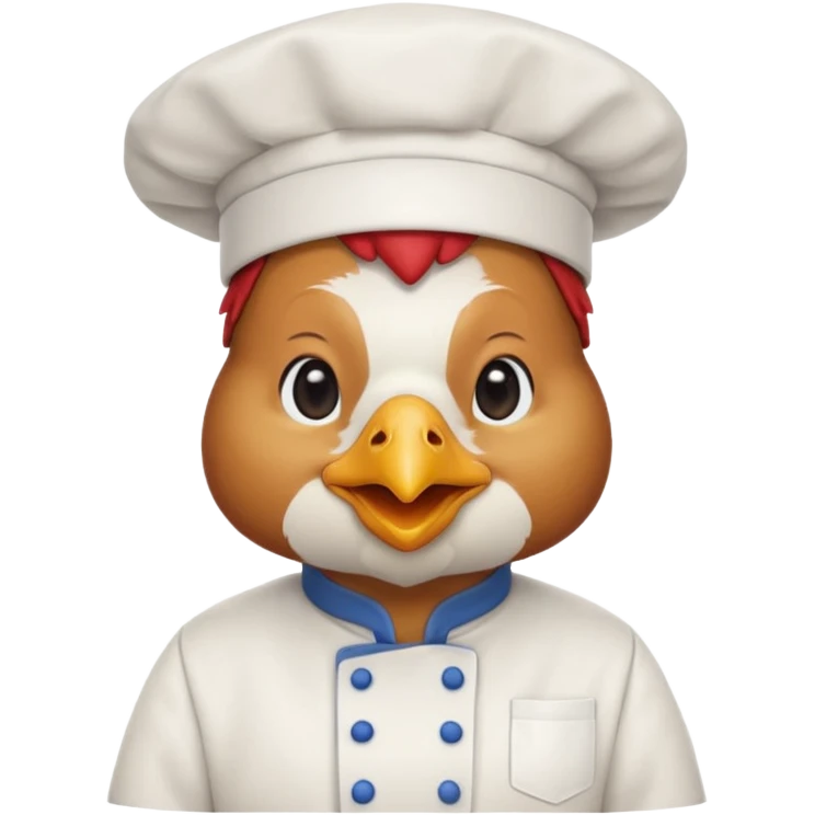 Ahora como una gallina con ropa de chef emoji
