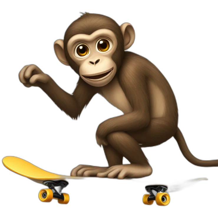 Monkey on a skateboard emoji