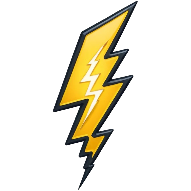 Black stroke lightning emoji