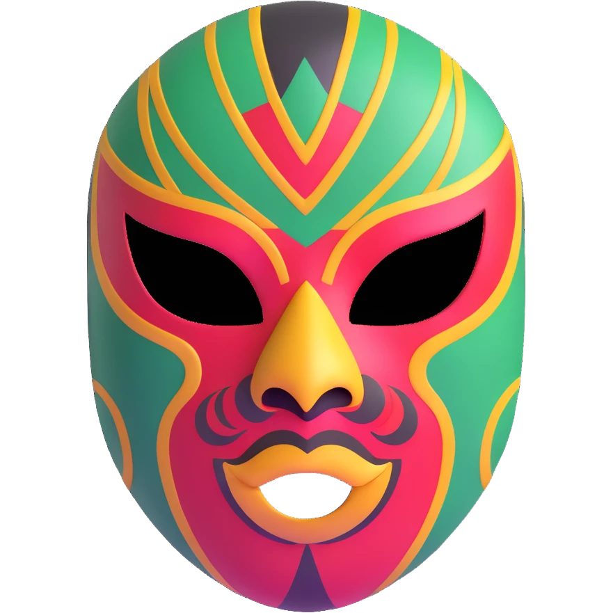Louisiana themed luchador mask with jazz and Creole elements emoji