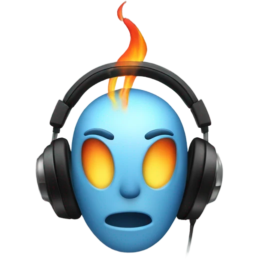 Fire coming out of headphones emoji