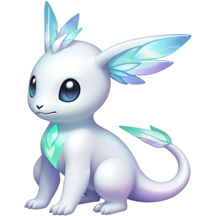  Iridescent white pale fakemon-creature  emoji